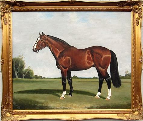 Antiques Atlas Equestrian Oil Painting Chestnut Bay Race Horse