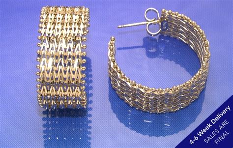 Imperial Gold 10 Row Wheat Hoop Earrings 14k Gold Custom Made To Or