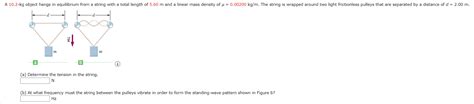 Solved A 10.2-kg object hangs in equilibrium from a string | Chegg.com