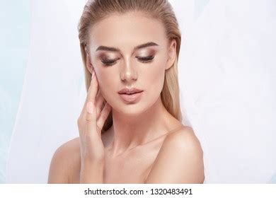 Cute Blonde Girl White Background Wearing Stock Photo 1320483470 Shutterstock