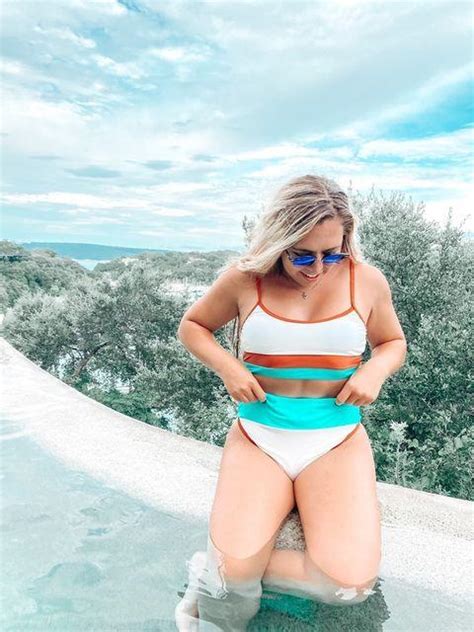 Stylish Scoop Neckline Spaghetti Straps Adjustable Straps High Waist Two Piece Bikini Set