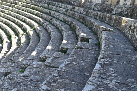 Roman Theater Stone Stairs Of Djemila City Algeria Stock Image Image