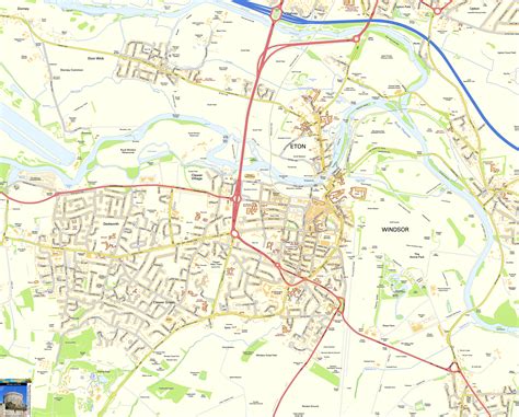 Windsor Offline Street Map, including Windsor Castle, Eton College and