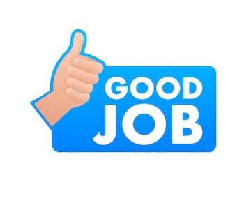 Premium Vector | Good job and thumb up sticker label vector stock