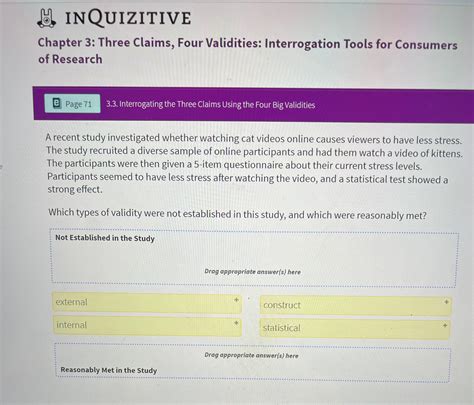 Solved INQUIZITIVEChapter 3: Three Claims, Four Validities: | Chegg.com