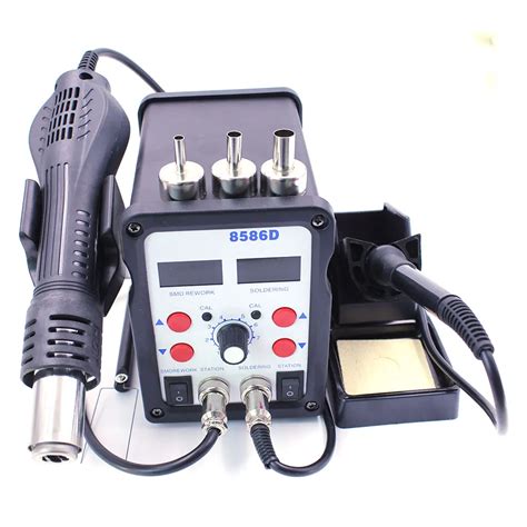 New SMD Solder Station Soldering Iron Hot Air Het Gun 8586D 2in1 110V 220V ESD BGA Rework