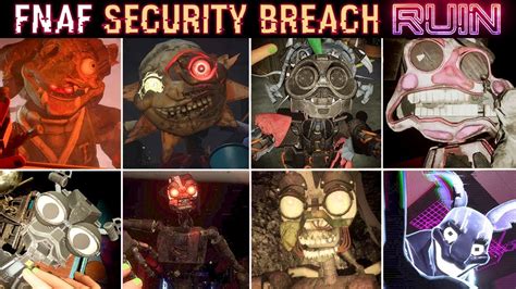 Fnaf Security Breach Ruin Dlc All Jumpscares Animation Complete