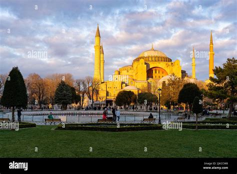 The Famous Hagia Sophia At Evening In Istanbul Turkey Stock Photo Alamy