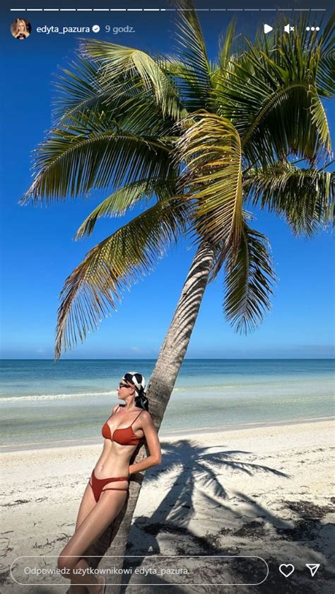 Edyta Pazura Pozuje W Bikini Pod Palmami Wygl Da Przepi Knie Zdj Cia