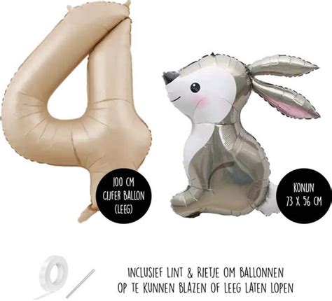 Snoes Stampertje Basis Ballon Set Xxl Cijferballon Beige Zand Caramel Nude Lief Bol