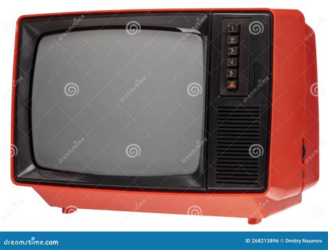 Old Crt Tv Set Isolated On White Stock Photo Image Of Used Televisor