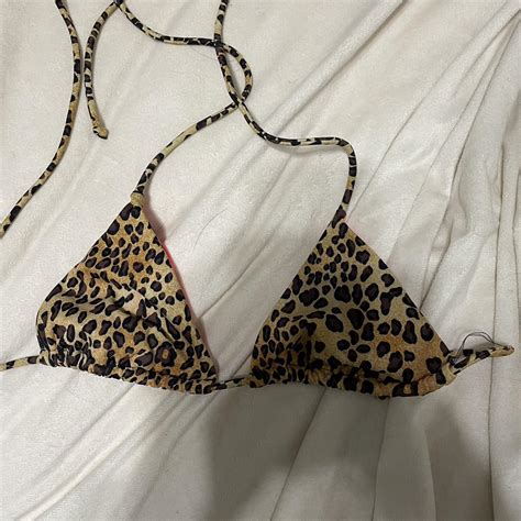 Cheetah Bikini Top Only Depop
