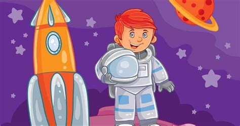 Космонавт в ракете картинки для детей