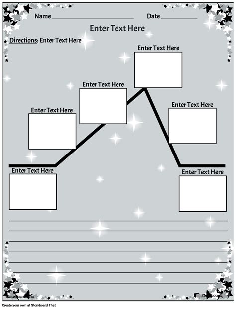 printable plot diagram  star border storyboard