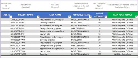 Project Planner Excel Template - Etsy