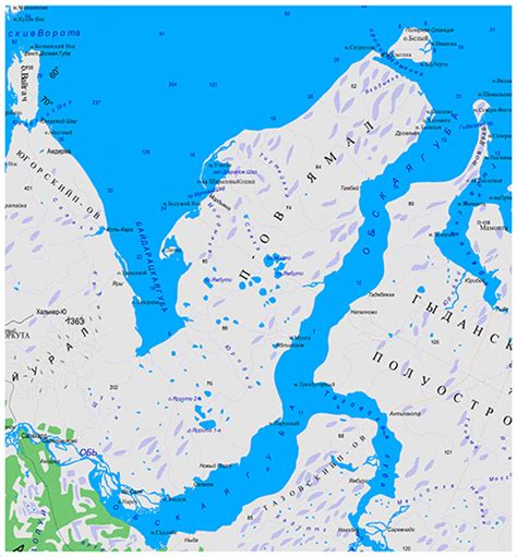 Карта Ямало-Ненецкого автономного округа