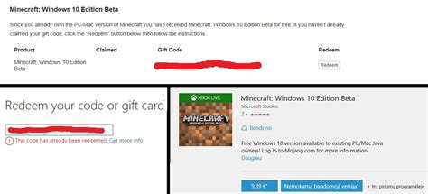 Minecraft redeem