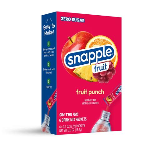 Snapple Fruit Punch Powdered Drink Mix On The Go 6ct
