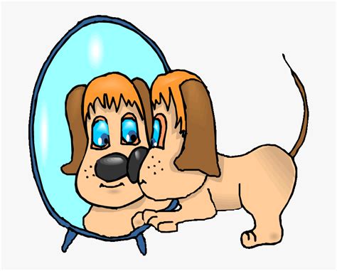 Dog Looking Cliparts Reflection In Mirror Clipart Free Transparent