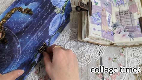 コラージュ紫collage ASMR scrapbooking YouTube