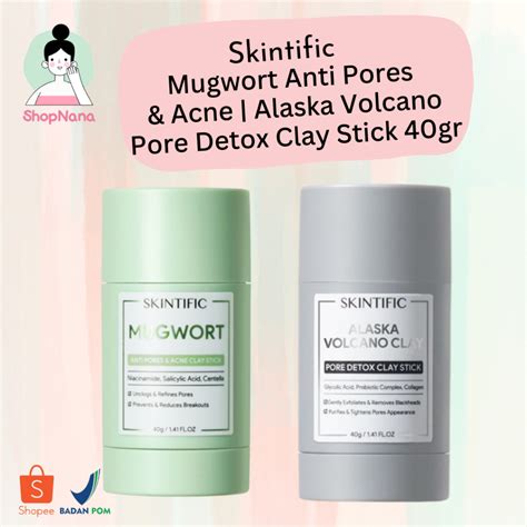 Jual SKINTIFIC Mugwort Anti Pores Acne Clay Alaska Volcano Pore Detox