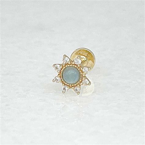 Flat Back Cartilage Earrings 14k Gold Helix Tragus Conch Studs