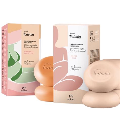 Kit Sabonete Natura Tododia Manga Rosa Coco E Noz Peca Cacau G