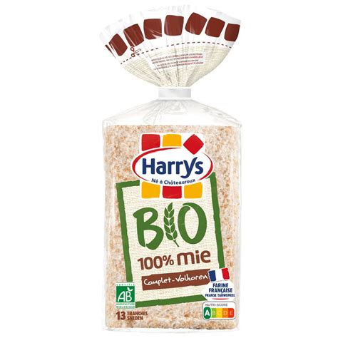 Harrys Pain De Mie Complet Moelleux Bio Sans Cro Te Tranches G