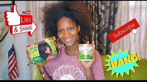 How I Relax My Hair At Home With Olive Oil Ors Hair Relaxer Youtube