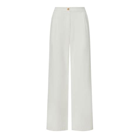 Белые брюки палаццо la playa bride из итальянского хлопка с нитью ...