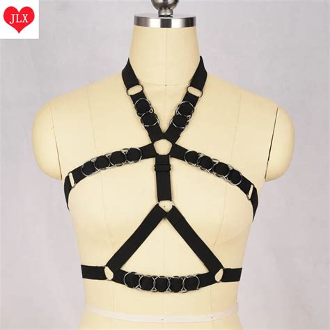 Punk Goth Bondage Lingerie Harness Bra New Handmade Women Elastic Body Harness Harajuku Gothic