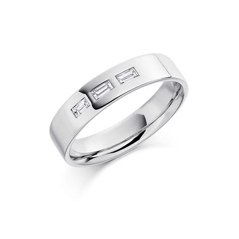 flush setting  baguette diamond mens ring dona jewellers  dubai