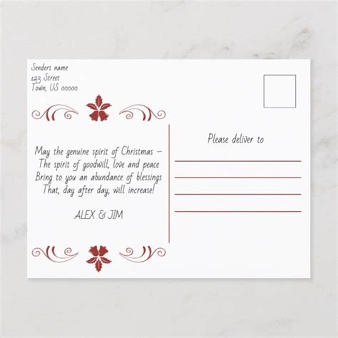 Merry Christmas Happy New Year Personalized Wish Holiday Postcard