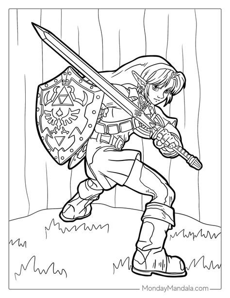 Zelda Coloring Page Free Pdf Printables Coloring Nation