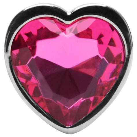 Plug Anal De Aço Inoxidável Cromado Pedra Formato Coração Tamanho Insanne Angel os