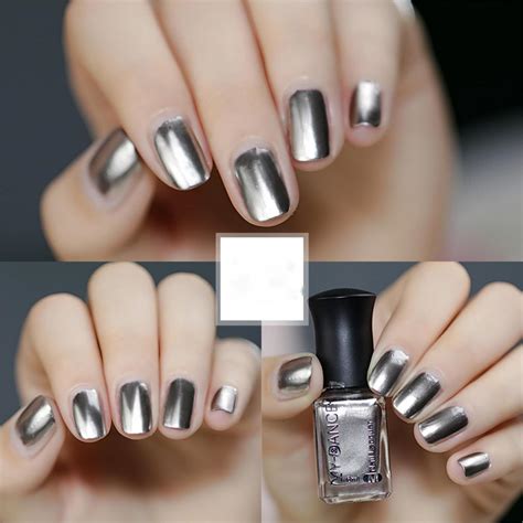 18 Colors 6ml Chrome Nail Polish，metallic Mirror Effect