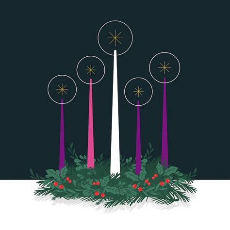 Premium Vector Advent Wreath And Candles