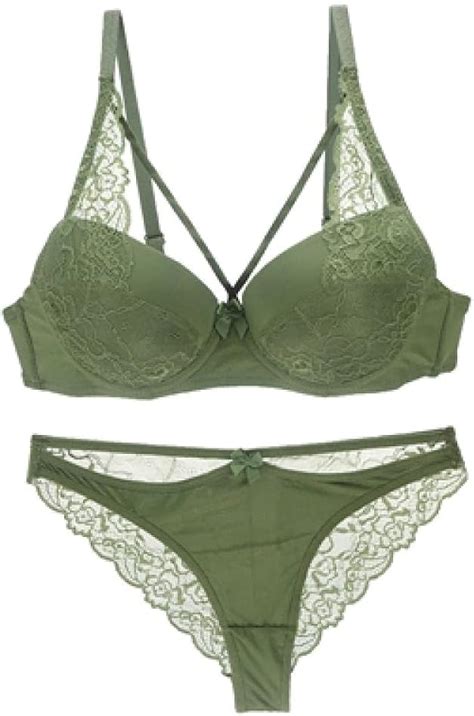 Amazon Women Lingerie Sexy Bras Thongs Lingerie Set Embroidered Lace Push Up Women