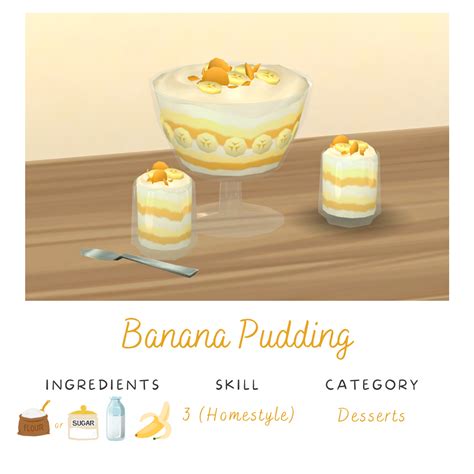 Banana Pudding Recipe for Sims 3 Players