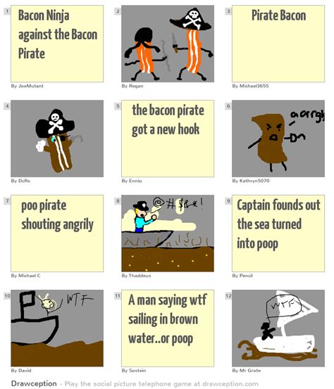 Bacon Ninja Against The Bacon Pirate Drawception