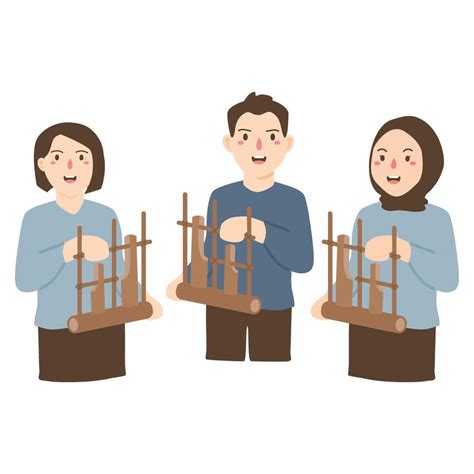 angklung traditional  instrument  indonesia  vector