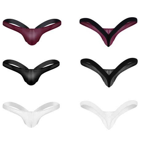Yeahdor Mens Mesh See Through Stretchy Open Back Jockstrap Bikini G String Thong Underwear