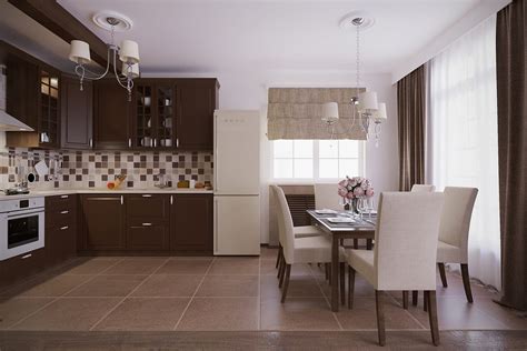 Интерьер кухни цвета капучино 97 фото