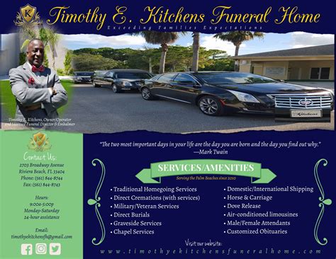Timothy E Kitchens Funeral Home, Inc. | Riviera Beach FL
