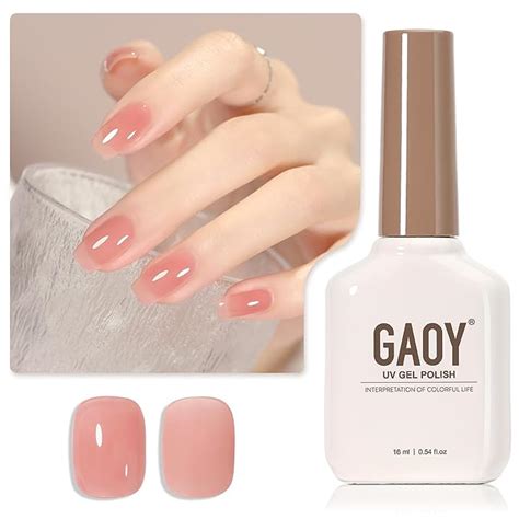Amazon Gaoy Jelly Nude Gel Nail Polish Ml Sheer Pink Translucent Gel Polish Uv Light