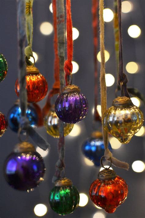 Mini Coloured Glass Baubles Set Of Twelve Glass Bauble Christmas Tree Baubles Colored Glass