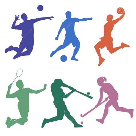Premium Vector | Sports silhouette gesture. volleyball, football