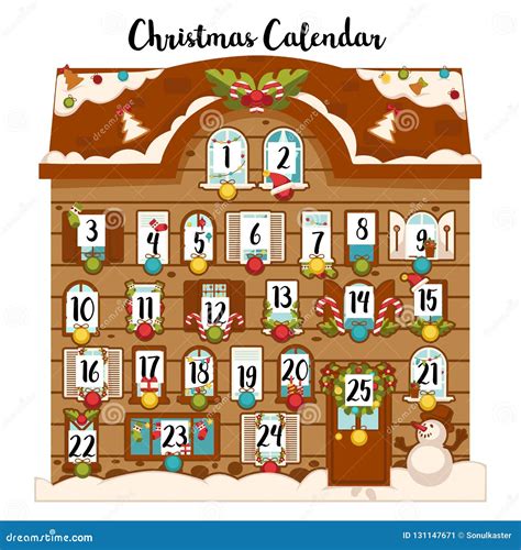 Сладкий календарь пришествия рождества в декабре с датами и ...