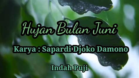 Hujan Bulan Juni Karya Sapardi Djoko Damono Musikalisasi Puisi