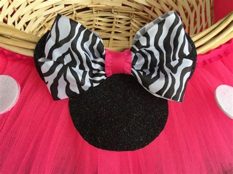 Medium Hot Pink And Zebra Minnie Mouse Inspired Themed Tutu